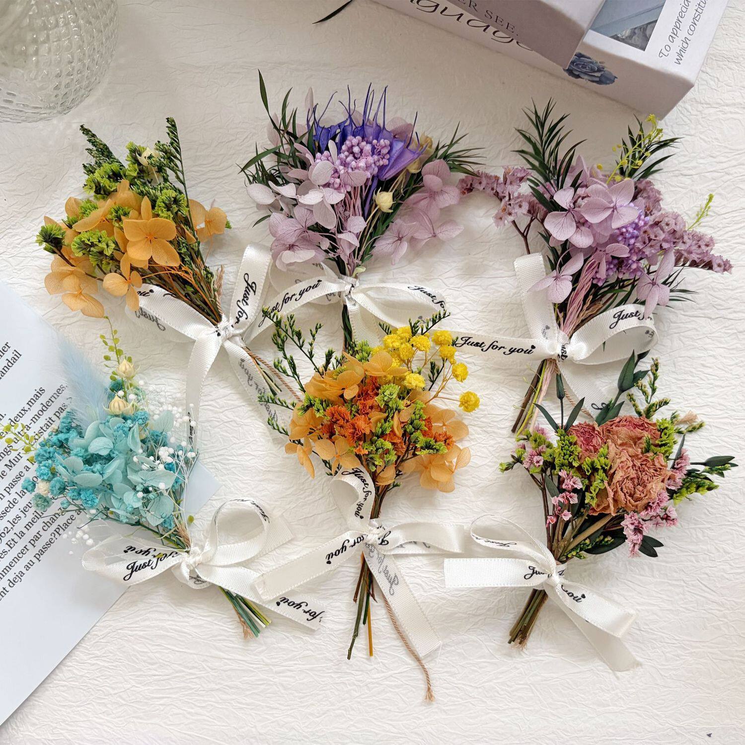 森系韩式精致干花小花束摆件清新真花拍照插花装饰品
