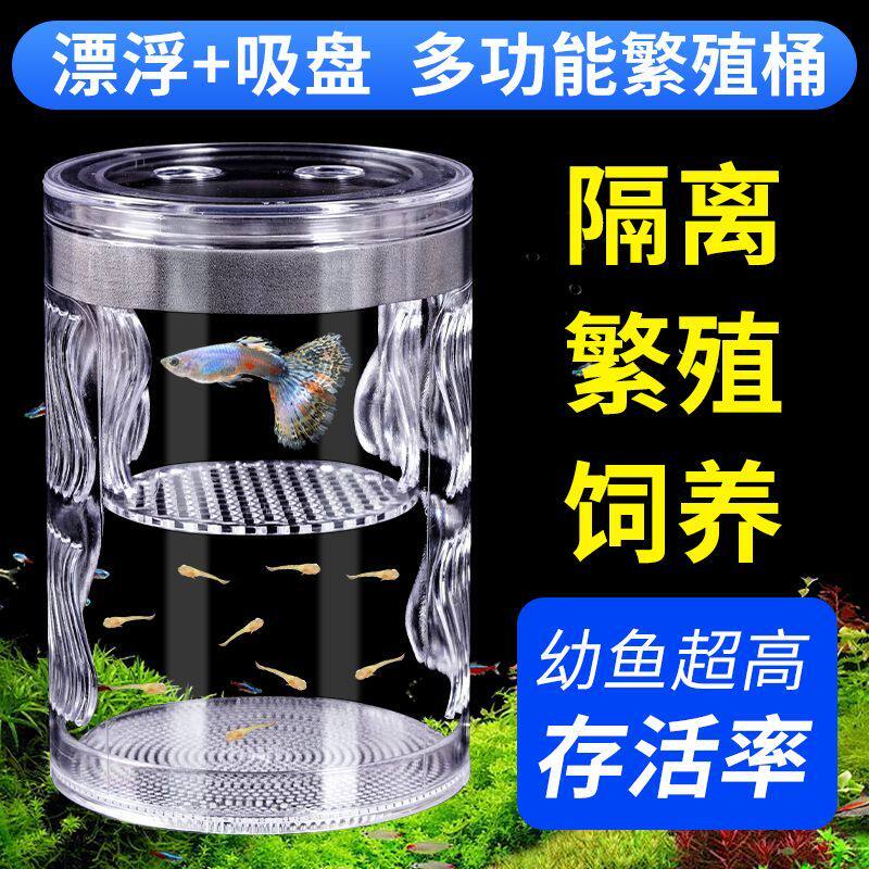 鱼缸孔雀鱼繁殖隔离盒悬浮式孵化幼鱼躲避屋
