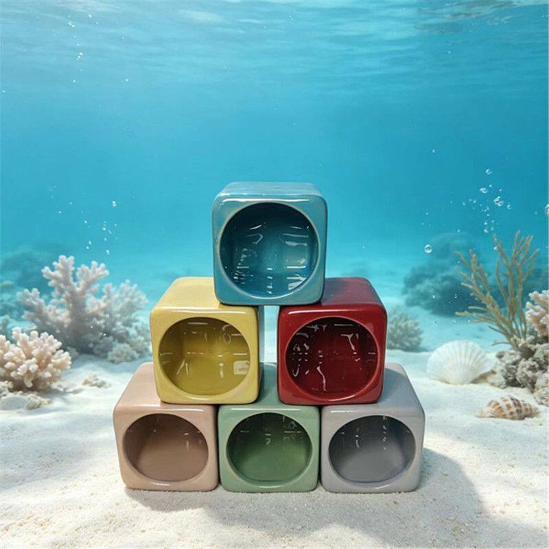 螃蟹陶瓷躲避罐迷你鹦鹉鱼繁殖窝虾屋鱼缸造景摆件水族躲避屋