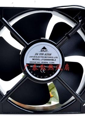 全新 SHJY JIA YUN ACFAN JY20060HBL2 220V滚珠铝框交流风机20CM