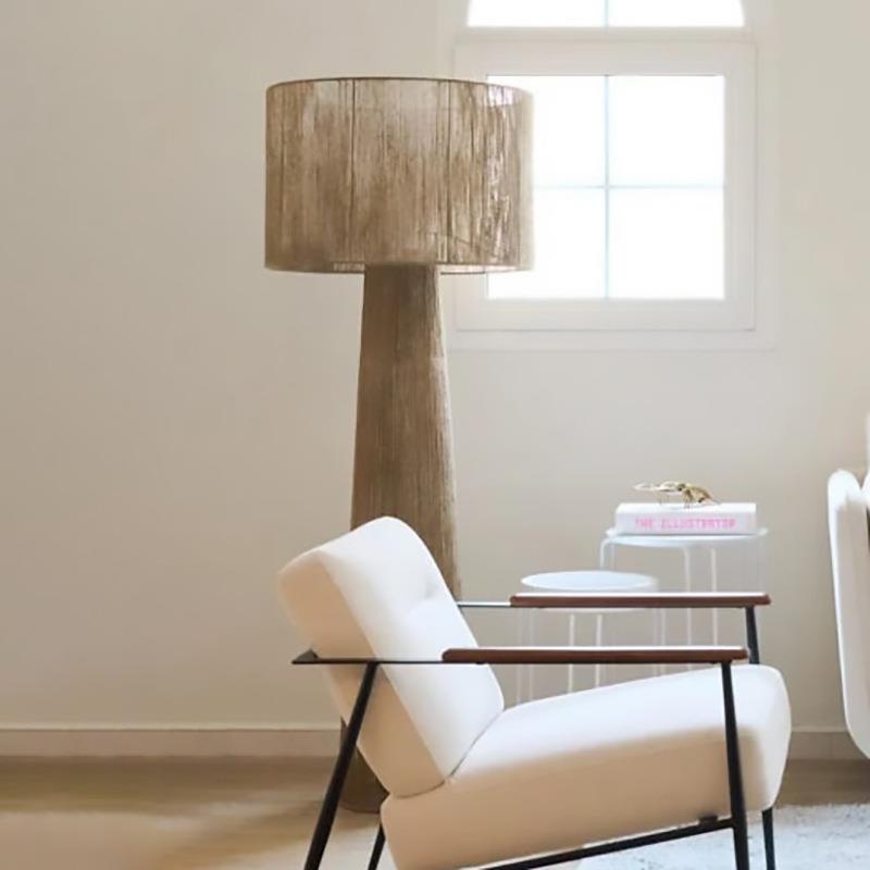 客厅装饰摆件落地灯侘寂风别墅客厅民宿酒店会所设计师创意麻绳灯