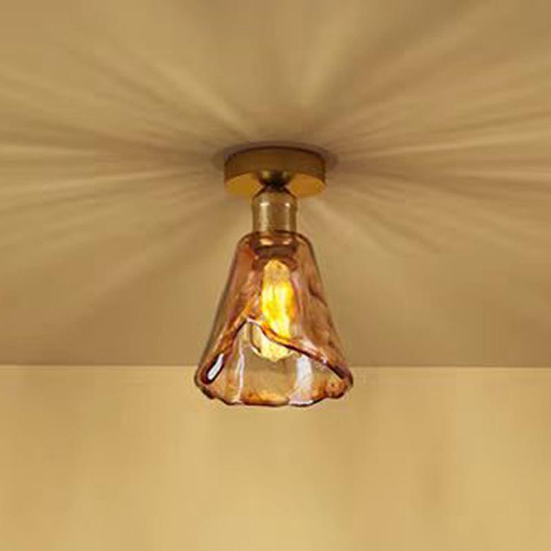 复古怀旧卧室床头灯创意三头餐厅民宿玄关吧台服装店黄铜玻璃吊灯