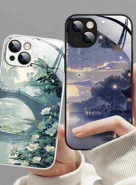 适用华为mate70pro+手机壳pura7荣耀300新款magic7高级nova13国风200液态p60e玻璃x50i防摔6江南100女12ultra