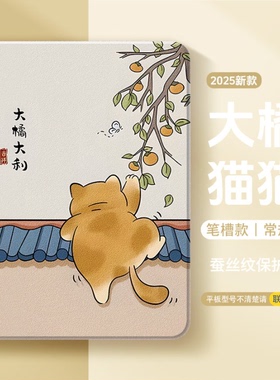 适用ipad11保护壳苹果ipadmini5保护套ipadair7平板壳ipadpro13英寸air6第10代mini6带笔槽8可爱女7迷你4橘猫