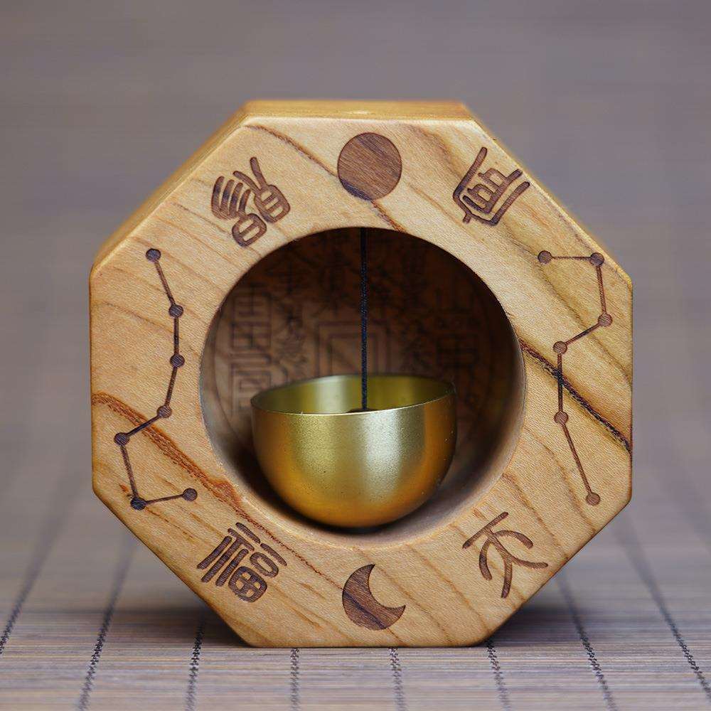 雷击桃木多巴胺门铃手把件道家法器随身配饰老料深色精雕手工