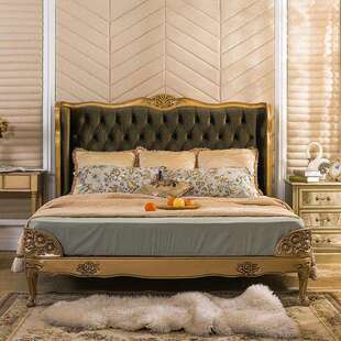 美式床实木床床欧式床双人床1.8米复古主卧风格家具奢华婚床