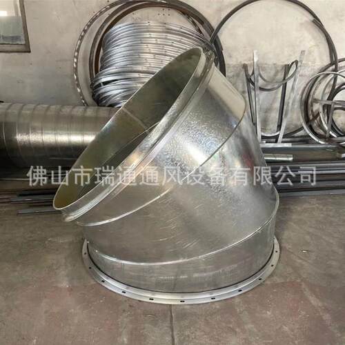 广东从化白铁工程排油烟管道 通风工业镀锌螺旋风管防雨弯头500mm