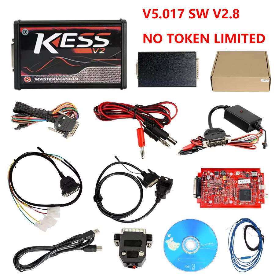 跨境KESS V5.017 V2.80 红色欧版 不限点数无限制ECU编程仪