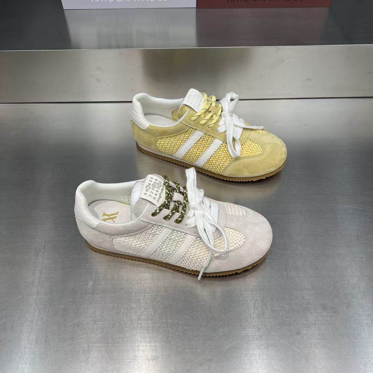 真皮编织阿甘鞋女2026夏季新款圆头双鞋带透气休闲运动鞋学生板鞋