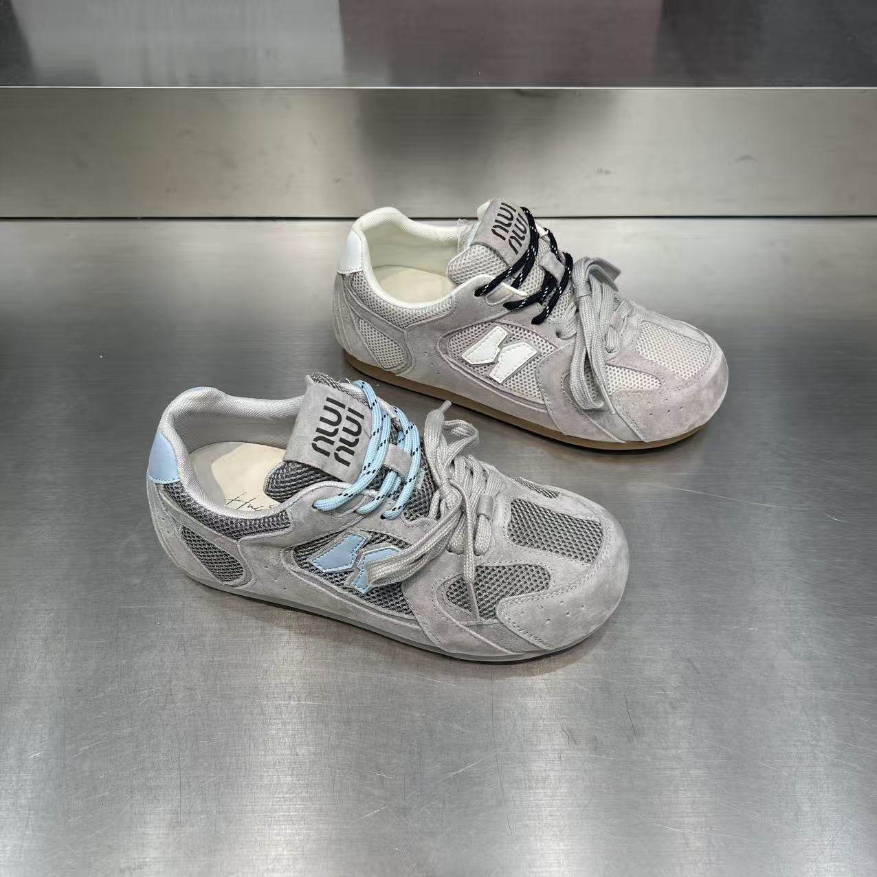 商场同款真皮内增高网面透气阿甘鞋女2025新款平底百搭休闲德训鞋,女鞋,时尚休闲鞋,淘宝优惠券,粉丝福利购,淘宝优惠卷