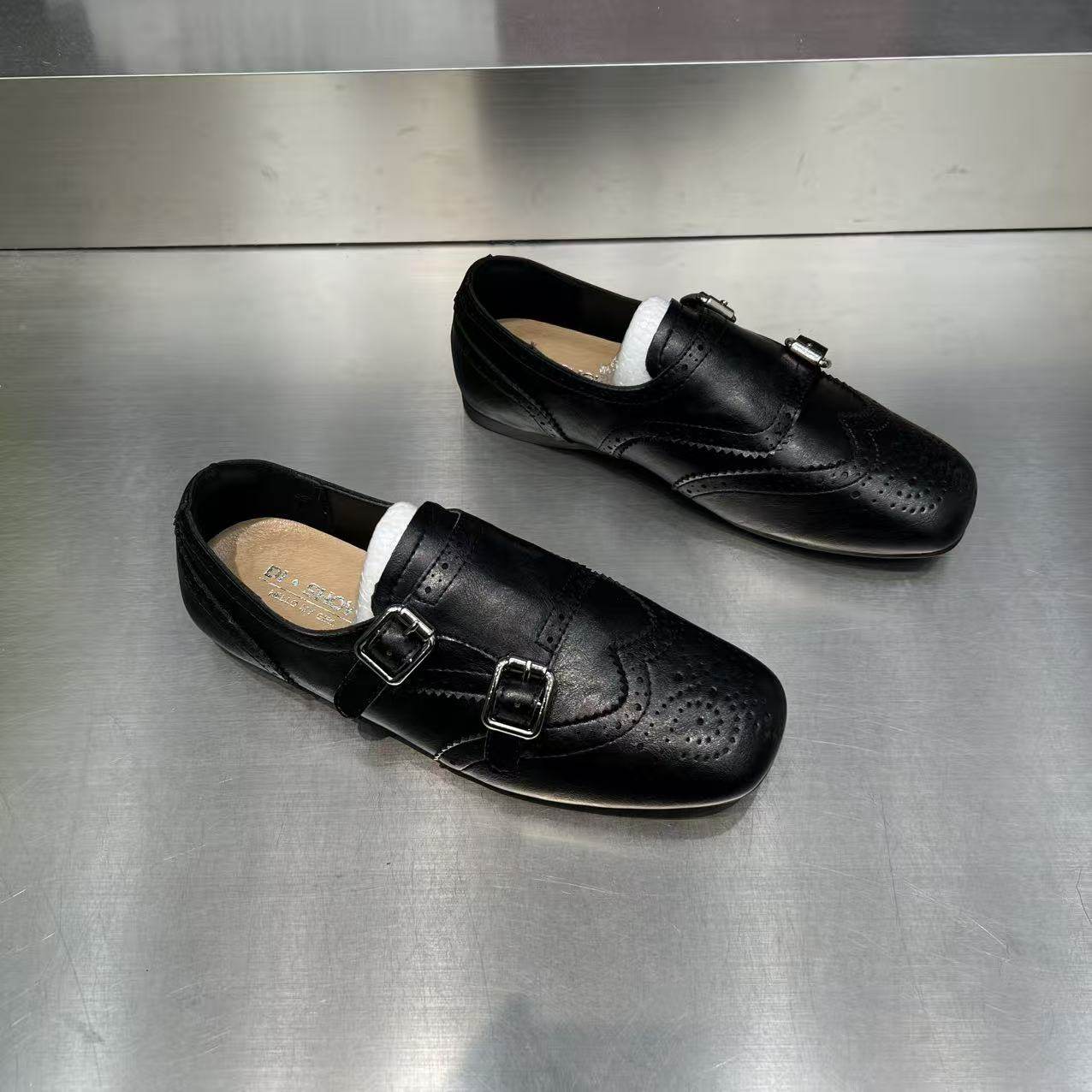 真皮英伦风布洛克小皮鞋女2026春季新款黑色复古双扣带雕花牛津鞋,女鞋,牛津鞋/布洛克鞋/德比鞋,淘宝优惠券,粉丝福利购,淘宝优惠卷