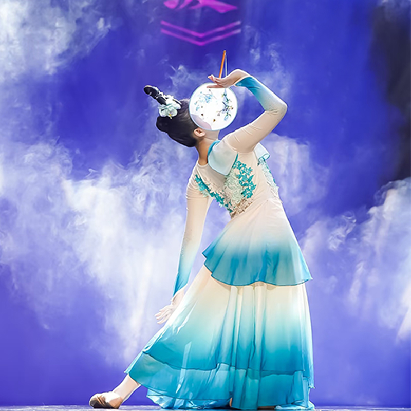 古典舞醉清波同款演出服原版头饰舞蹈服装儿童成人艺考剧目大摆裙