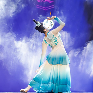 古典舞醉清波同款演出服原版头饰舞蹈服装儿童成人艺考剧目大摆裙
