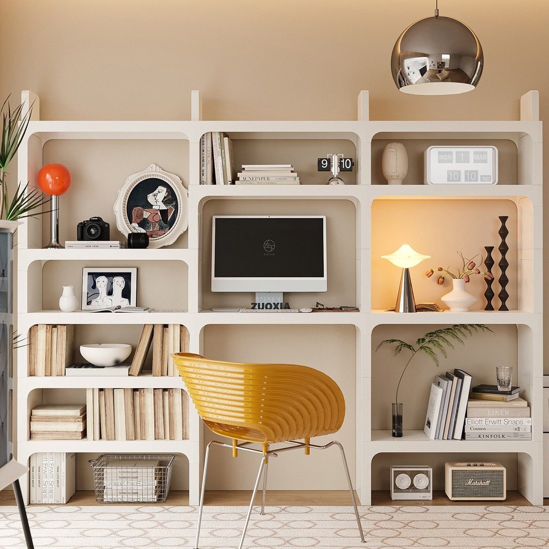 ABS塑料中古书架ins多层儿童房组合书柜书房落地可拆卸置物架