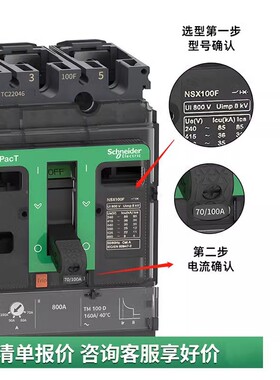 正品塑壳断路器NSX250F C25F32D160 3P 160A 电子脱扣mic2.2