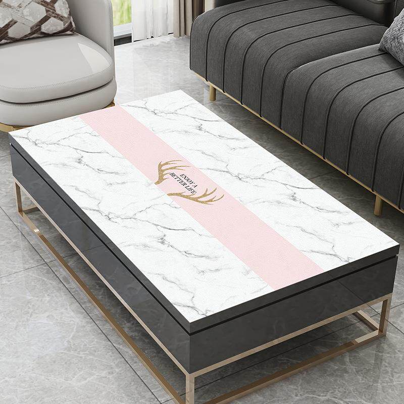 现代简约皮革茶几桌布防水防油家用免洗仿大理石纹餐桌茶几垫布