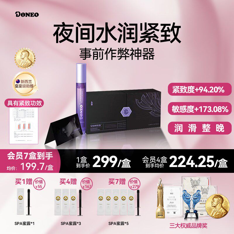 【夜间水润紧致】Doneo私密紧致水润新西兰少女蜜露凝胶快速紧紧