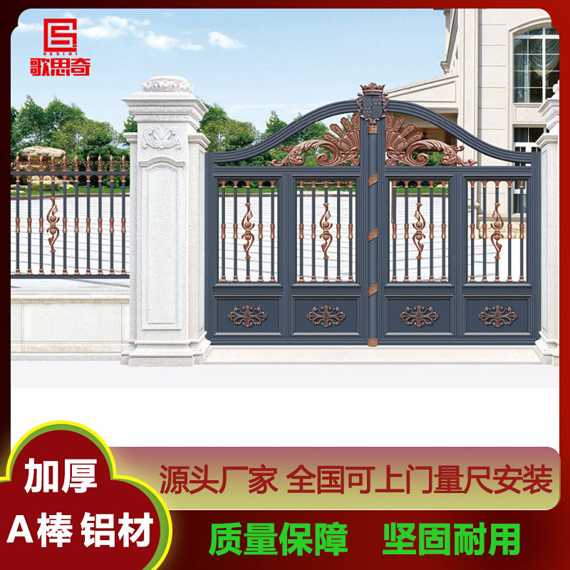 工厂制作别墅庭院大门 小区学校洋房别墅智能电动遥控双开平移门