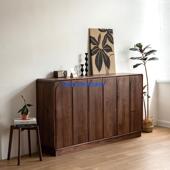 北欧黑胡桃实木鞋 柜家用门口简约樱桃木玄关客厅收纳储物柜