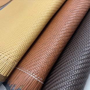 塑料藤编材料席笪十字吊顶墙面贴面材酒店装 饰密编隔断柜门饰面