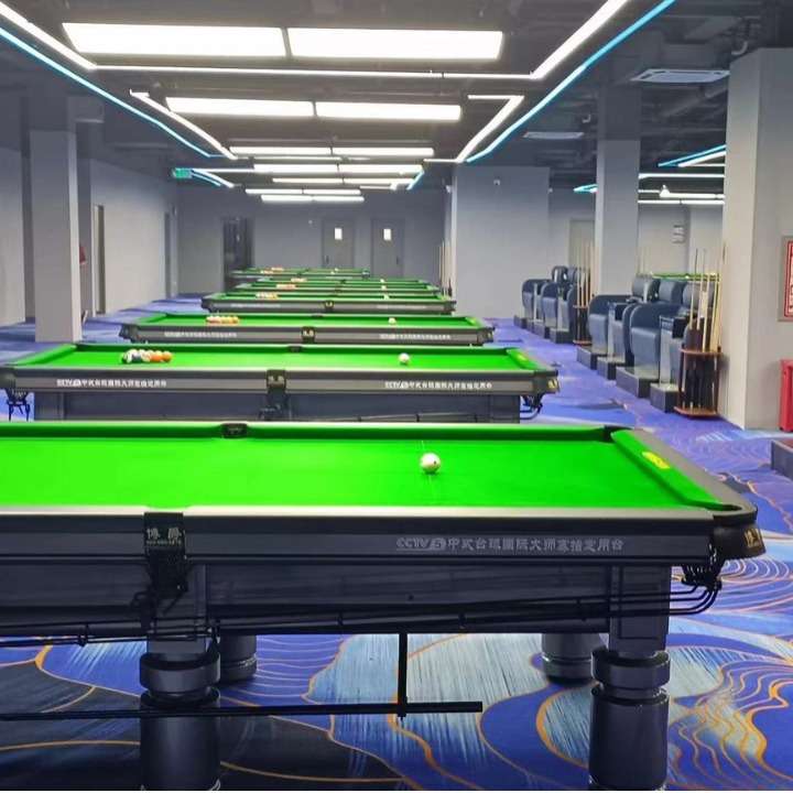 博爵Y8圆腿台球桌商用台球厅俱乐部标准中式黑八桌球台实木青石板