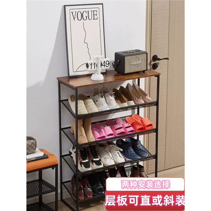 家用简易鞋架小窄门口鞋子立式铁艺分层隔板经济型室内收纳置物架
