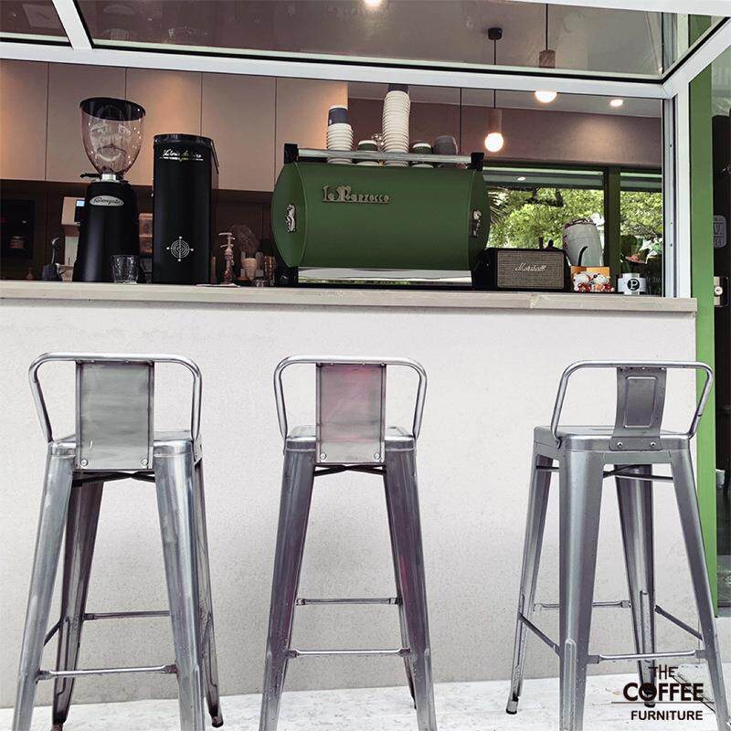 工业风不锈钢色吧台椅美式不锈钢色酒吧椅不锈钢阳台接待凳高脚凳