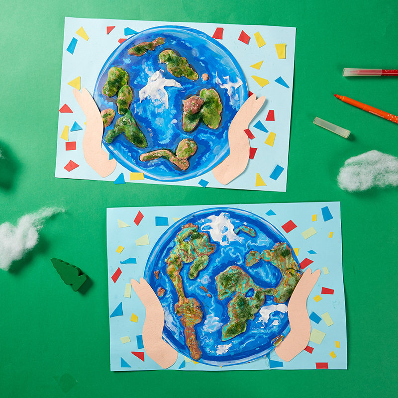 地球日地球日手工diy黏土保护地球创意画美术儿童制作材料幼儿园