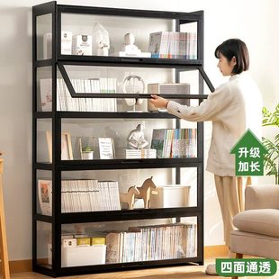儿童客厅书架落地杂物书柜靠墙简易置物架子家用卧室柜实木