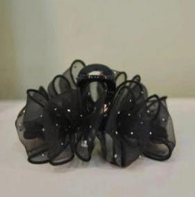 诗泊雅 Z满天星泡泡抓夹亚克力发饰气质复古百搭欧根纱黑色发夹