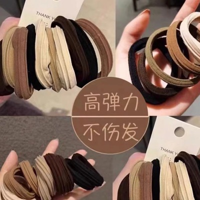 诗泊雅【9.9元100个头绳】高弹力加粗扎高马尾发绳皮筋发圈