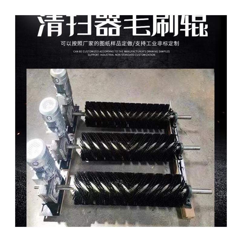 无动力滚刷清扫器皮带输送G机清洁器被动旋转毛刷