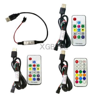 WS幻彩灯带控制器VUSB插口键全彩灯条RF无线射频遥控器