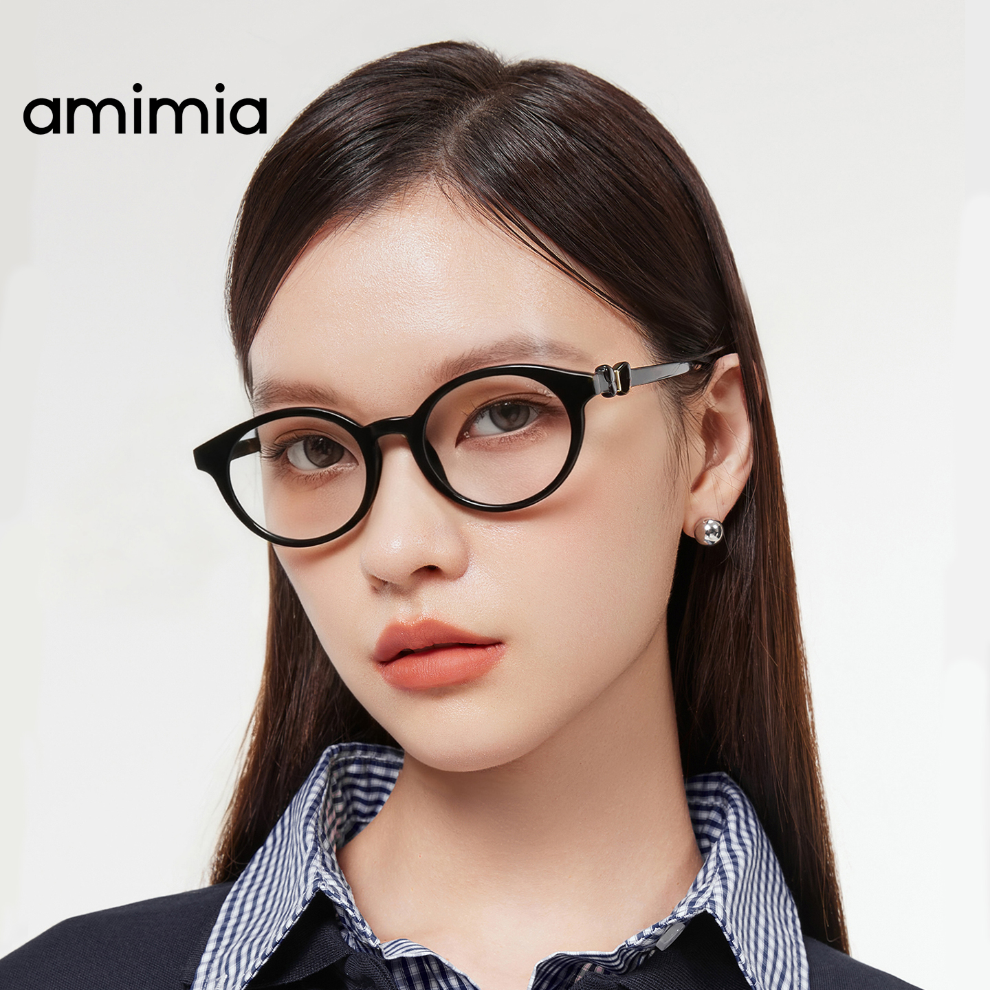 amimia·BOW蝴蝶镜圆框素颜眼镜女书呆子镜框架配近视度数25新款