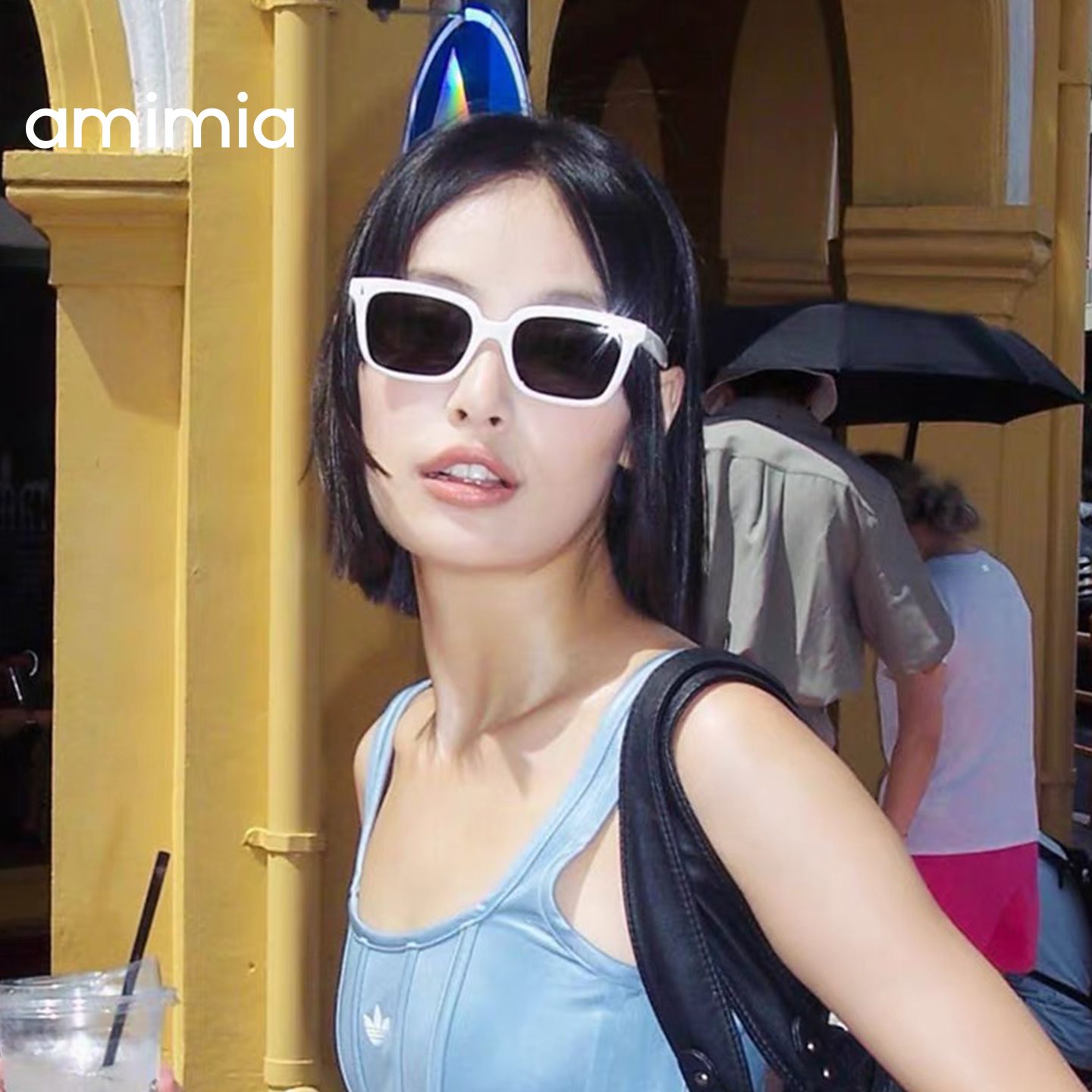 白框方框板材墨镜amimia