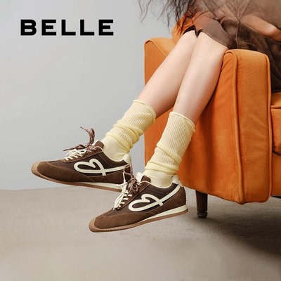 百丽专柜正品复古歪头德训鞋