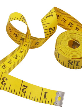 3米皮尺PVC纤维尺裁缝尺量衣尺软皮尺300厘米120英寸便携卷尺黄色