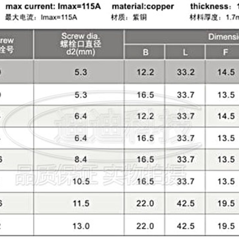 圆形裸端头 RNB22-5/6/8 OT型铜线鼻子冷压接线头 圆形OT型裸端头