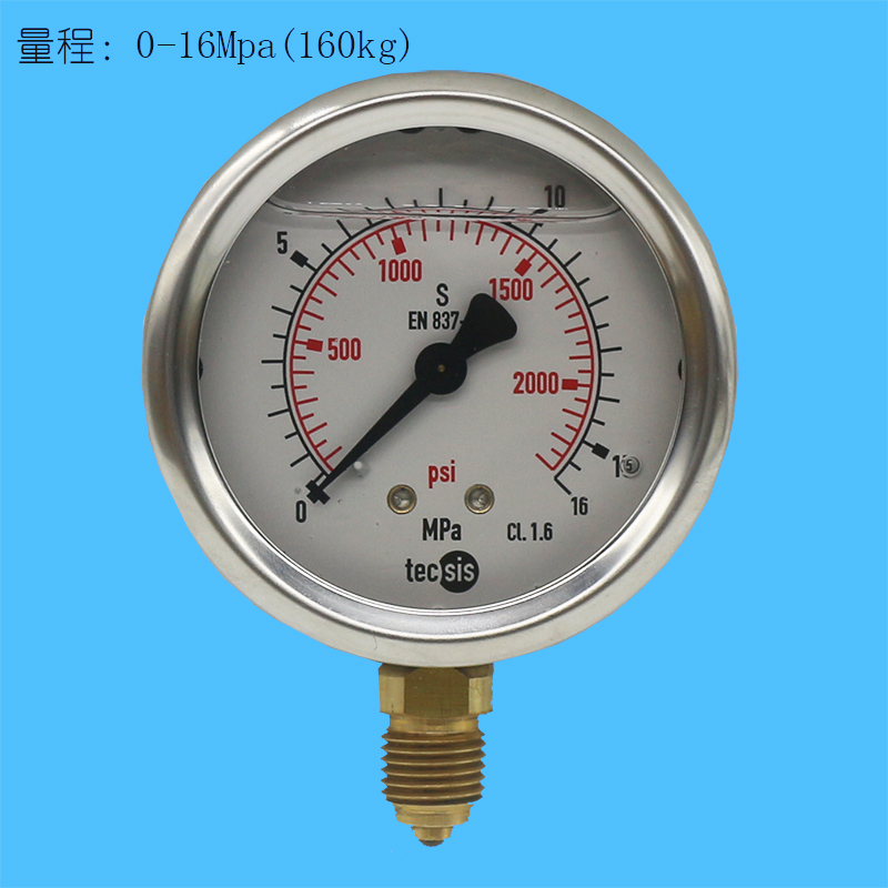 海天注塑机进口液压不锈钢耐震充油压力表径向tecsis0-25Mpa40Mpa