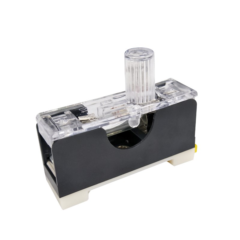 戴尔FS-10玻璃管座 保险丝管盒6X30MM熔断丝器单联卡导轨10A带灯