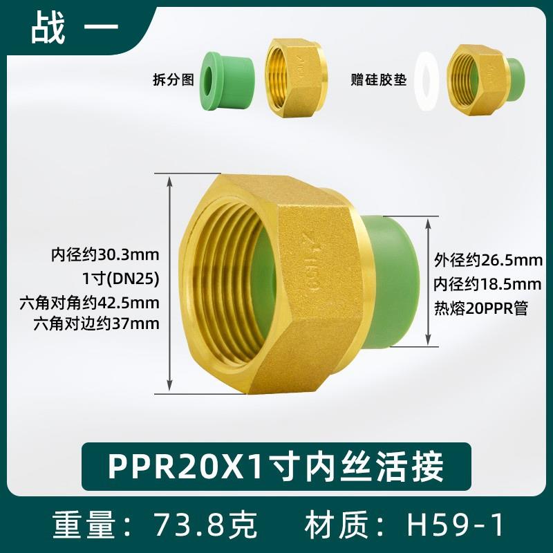 全铜前置过滤器ppr活接头热熔1寸转换dn25水管6分转4分水泵20水表