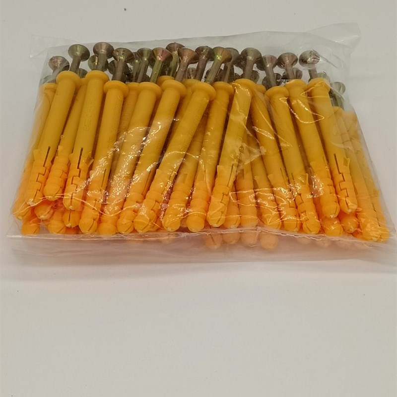 小黄鱼塑料膨胀管加长6/8/10mm自攻螺丝美固钉胶塞内膨胀螺栓涨塞