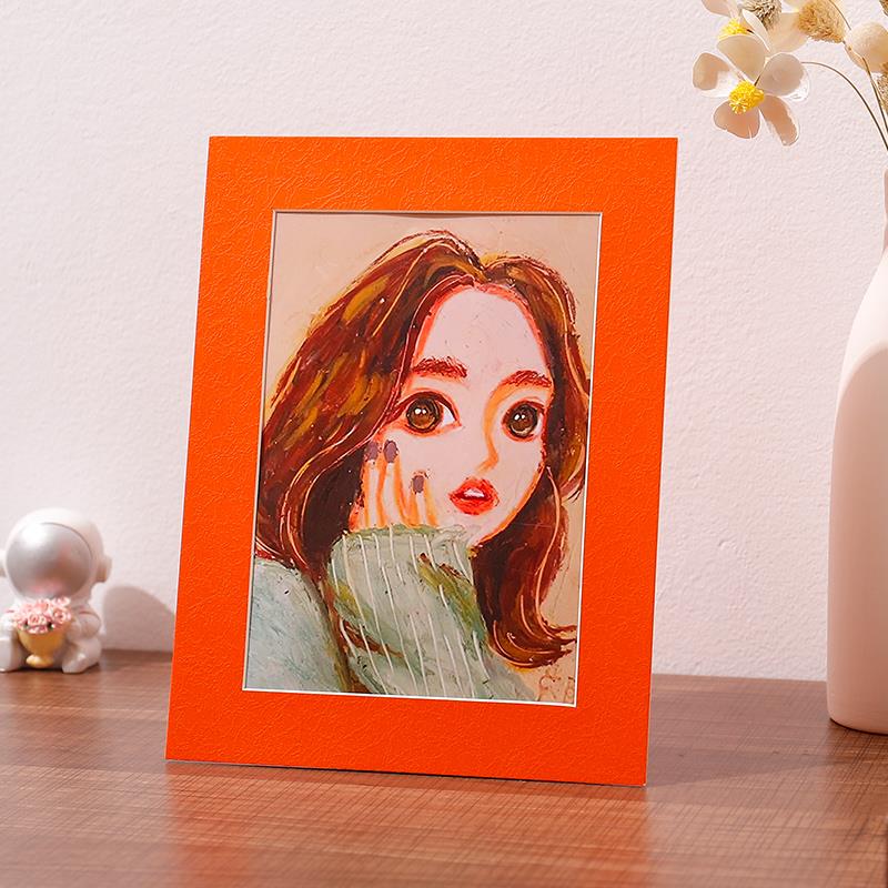 卡纸6寸画框a3简易装裱油画棒4开美术水粉彩画a4作品支架相框8k图片