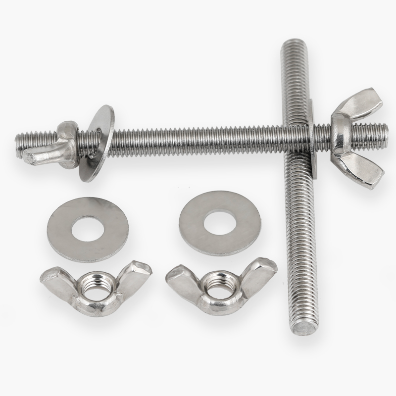 304不锈钢M6M8M10M12 穿墙螺丝对穿螺栓加长螺杆丝杆手拧螺母套装