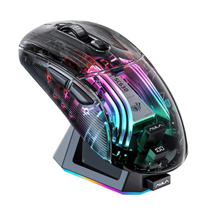 狼蛛SC630无线三模蓝牙透明鼠标静音游戏台式笔记本带充电底座