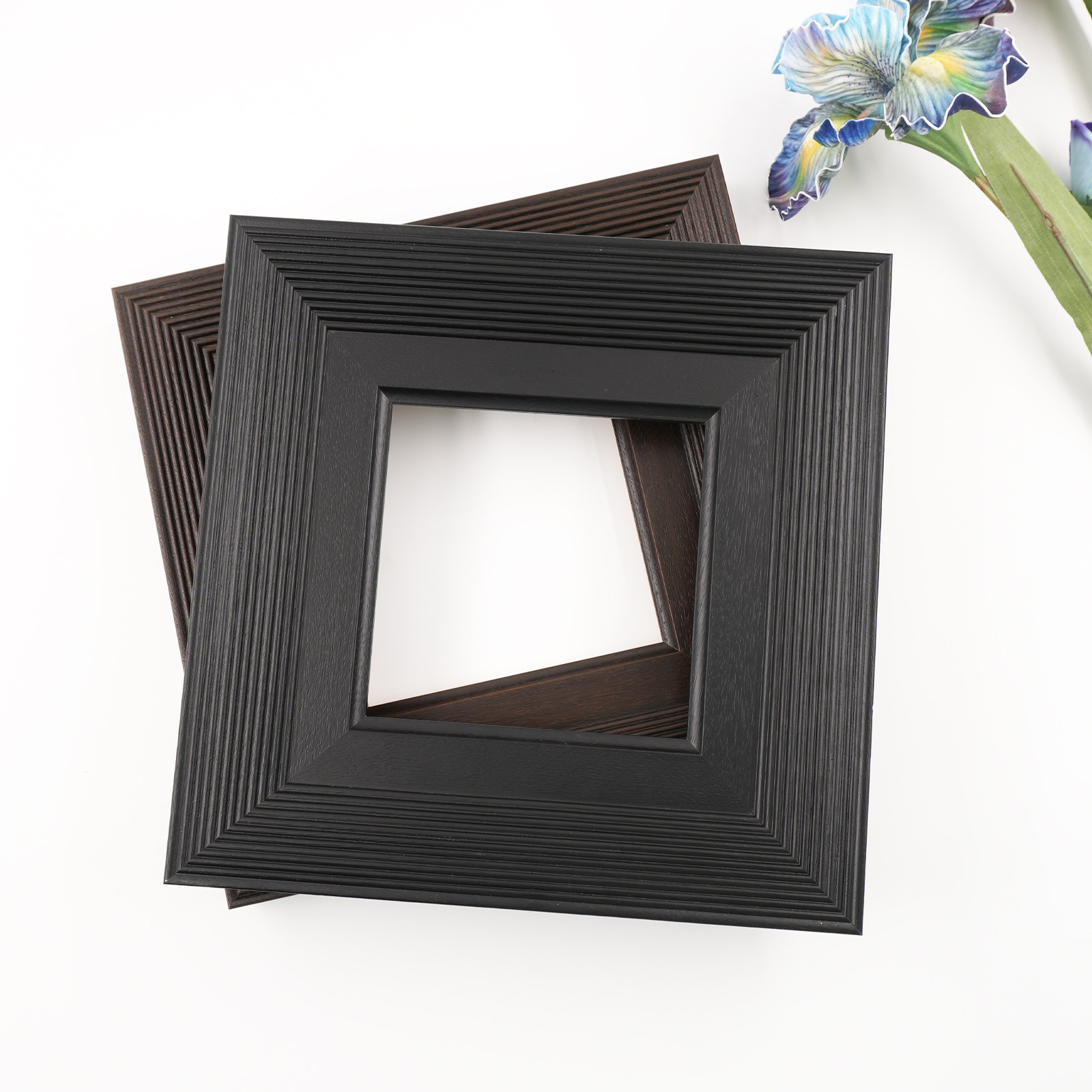 【乙霏家居】美式法式中古 条纹黑75mm 欧式油画实木相框装饰画框