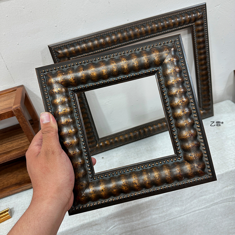 中古风古铜金雕花中式法式相框