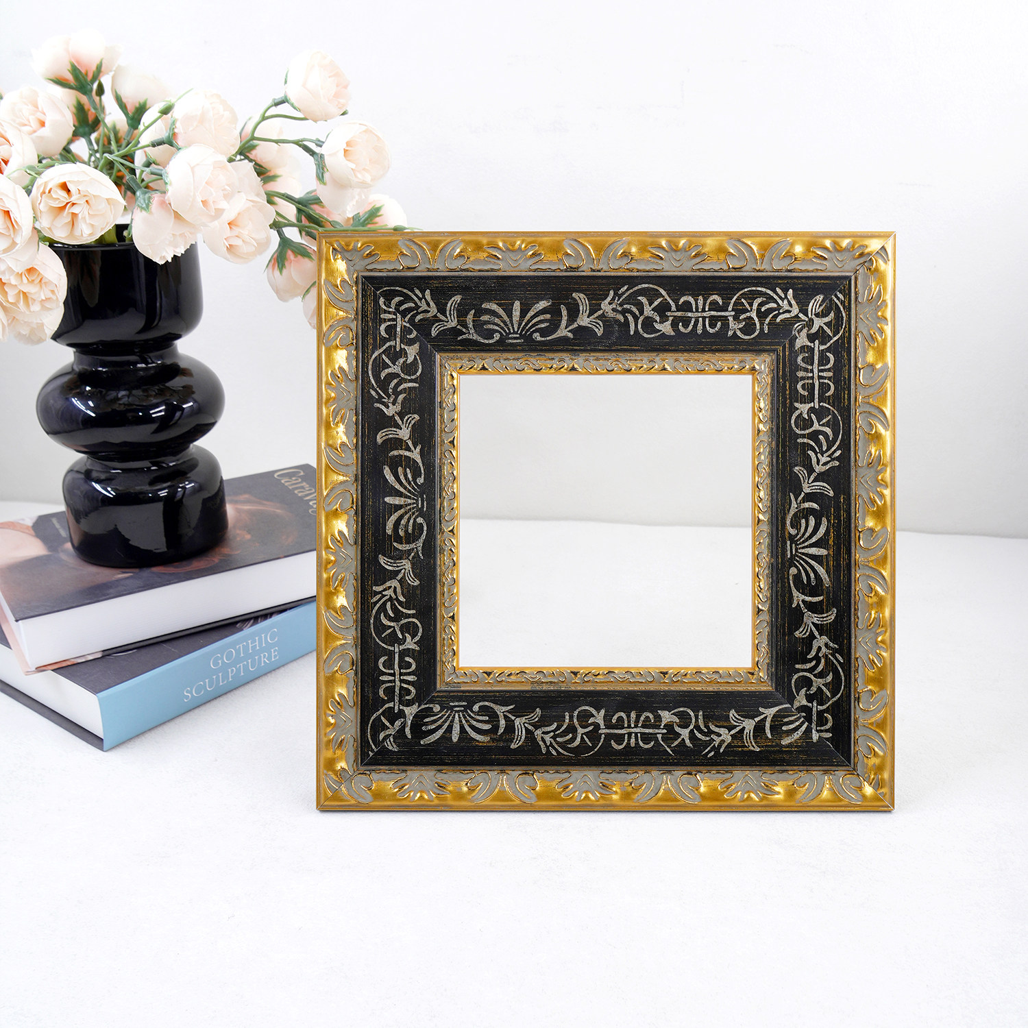 乙霏家居美式法式中古复古粉色68mm欧式古董油画实木装饰空框画框