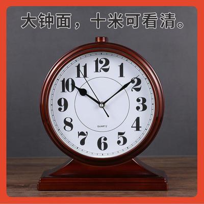 大号客厅座钟表现代简约非实木静音台式石英钟复古新中式客厅摆件