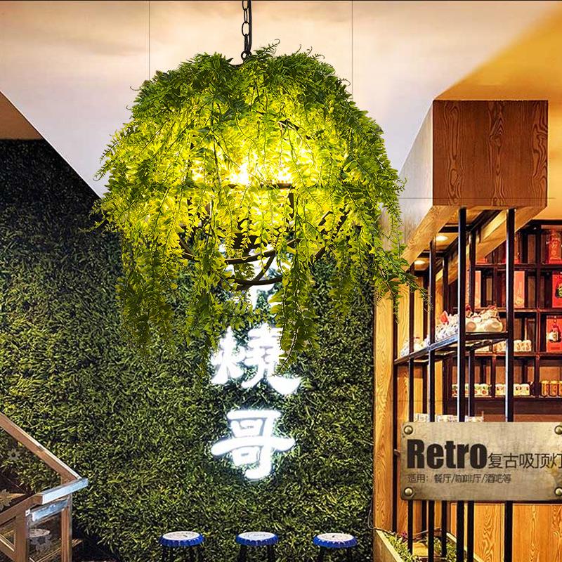 个性音乐餐吧绿植吊灯酒吧植物装饰灯小酒馆花草氛围灯工业风吊灯